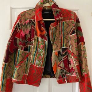 Zara Aztec Moto style jacket size Medium